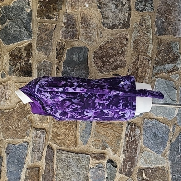 Athleta Women's Rainier Half Zip Print Sz. M color Spliced Floral Basalt - Picture 7 of 16